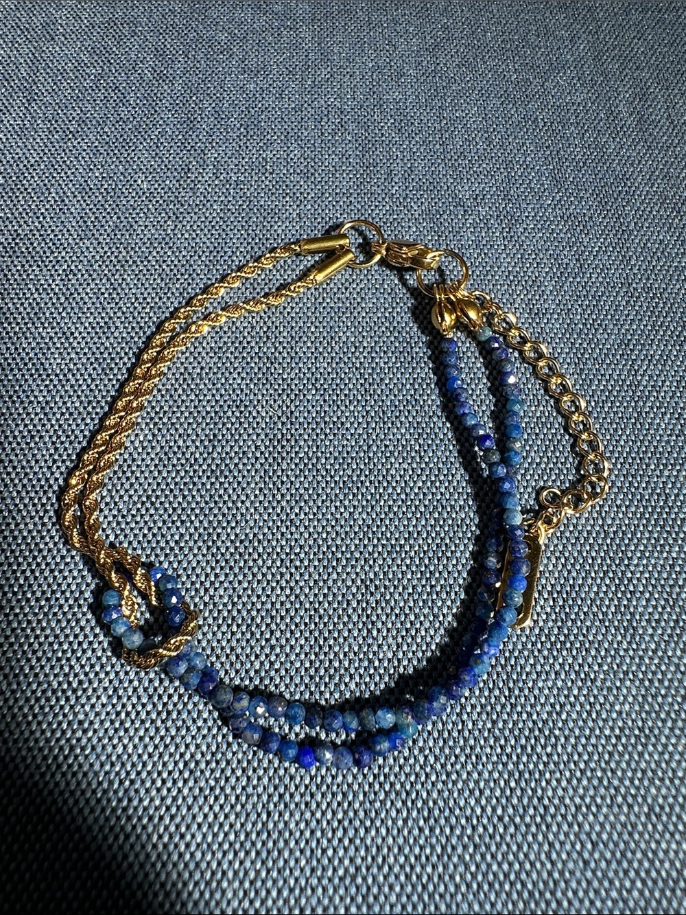 lapis bead bracelet 9” adjustable